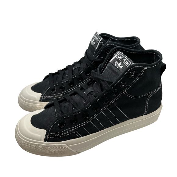 Adidas Nizza Hi RF Core Black $ White Canvas Men -size 7 - Picture 3 of 6